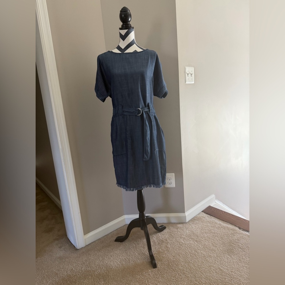 Jones New York Navy Short-Sleeve Belted Mini Dress